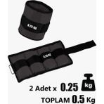 0.25 kg x 2 El Ayak Ağırlığı Seti Kum Torbası Kas Bilek Ağırlık 1 Çift - Siyah