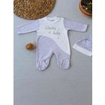 0-3 3-6 Ay Lucky Baby Nakışlı Es Çizgi Boy Şapkalı Erkek Bebek Tulumu Kahvemelanj