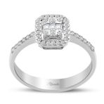 0.30 ct Modern Tasarım Baget Kare Tektaş Yüzük