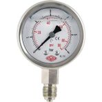 0-400 Bar Çap Ø63 mm Alttan Bağlantılı Gliserinli Manometre - Ahşap