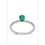 0.44 Karat Oval Zümrüt Pırlanta Yüzük