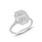 0.45 ct Modern Tasarım Baget Kare Tektaş Yüzük