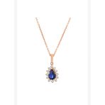 0.54 Karat Damla Safir Kolye