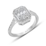 0.55 ct Modern Tasarım Baget Kare Tektaş Yüzük