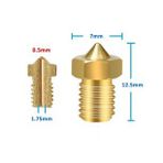 0.5mm x 1.75mm M6 Prinç Nozzle 3D Yazıcı Printer 1.75mm Filament Uyum MK8 CR-10 CR-10S Ender