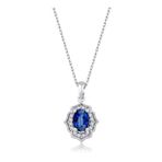 0.67 Karat Pırlanta Safir Kolye