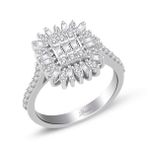 0.70 ct Modern Tasarım Baget Kare Tektaş Yüzük