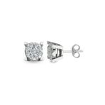 0.72 ct Modern Tasarım Coronet Tektaş Küpe