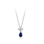 0.78 Karat Pırlanta Safir Kolye