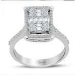 0.80 ct Modern Tasarım Baget Kare Tektaş Yüzük