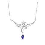 0.86 Karat Pırlanta Safir Kolye