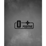 0+ Pozitif Kan Grubu Araba Motorsiklet Etiket Sticker 14CM Siyah Renk
