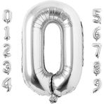 0 Rakam Gümüş 76 cm Folyo Balon