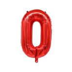 0 Rakam Kırmızı Folyo Balon 34 inç 76-82 cm