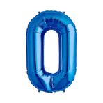 0 Rakam Mavi Folyo Balon 34 İnç 76-82 Cm