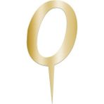 0 Rakamı Gold Pleksi Pasta Süsü