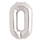 0 Rakamı Gümüş 40 inchh Folyo Balon