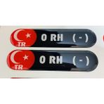 0 Rh- Damla Sticker Kan Grubu Ikili 8cmx1,8cm