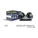 000270010301 Araç Içi Vantilatör Küçük Çift Başlı 12V 4 İnç Üniversal Niken
