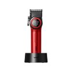 001 Profesyonel Berberler Için Karbon Çelik Bıçak Saç Kesme Makinesi 9000RPM, LED Ekran - kırmızı
