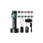001 Profesyonel Berberler Için Karbon Çelik Bıçak Saç Kesme Makinesi 9000RPM, LED Ekran - siyah