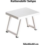 0010 Portatif Katlanabilir Kamp Piknik Balkon Masası - Küçük Plastik Katlanır Sehpa - 6456 Ecorce Tube Marron - Polyester