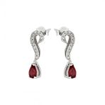 0,09 Ct Pırlantalı Yakut Küpe