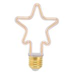 01 02 015 LED Lineer Ampul, E27 Vidalı Dekorasyon Restoranlar Oturma Odaları için Retro Yıldız Şekli Avize Filament Lambası