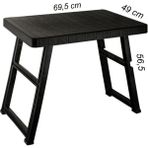 0114 Portatif Katlanabilir Kamp Piknik Balkon Masası - Büyük Plastik Katlanır Sehpa - 6456 Ecorce Tube Marron - Polyester