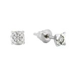 0,14 ct Pırlanta Tektaş Küpe