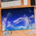 033 Mavi Gökyüzüde Bulut ve Ay 240 Parça Puzzle Yapboz Tablo