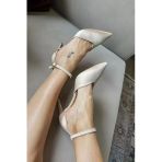 036 5469 Topukla Kadın Stiletto Bilekden Bağlamalı Abiye Ayakkabı