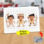 043 Kızılderili Mutlu Minik Çocuklar 99 Parça Puzzle Yapboz Tablo
