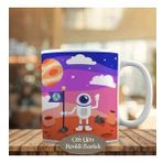 0430 Uzaya Dünya Bayrağı Diken Astronot Kupa Bardak