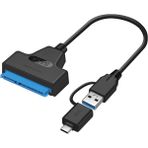 0442 2in1 USB 3.0 Type-C To 2.5 Inç Sata HDD SSD Çevirici Dönüştürücü Sata-Usb 3.0 / Type-C Kablo (2.5 Inç Hdd/ssd Uyumlu) Toplam Uzunluk: 30 cm Yüksek Hızlı Veri Aktarımı (5 Gbps)
