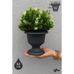 0,5 Litre Nergis Saksı 13cm Ayaklı Plastik Bahçe Balkon Saksısı - Antrasit