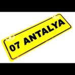 07 ANTALYA Yazılı Sarı Dekor Plaka Sök Tak Pratik yeni nesil
