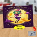 0778 Cadılar Bayramı Süpürgeli Cadı 99 Parça Puzzle Yapboz Tablo