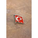 089 5000 Gümüş Ay Yıldız Bayrak Yaka Rozeti