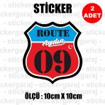 09 Aydın 2 Adet Plaka Sticker - İl Sehir Rota Etiket - Kask Motosiklet Otomobil Araba Pc Laptop Bilgisayar Cam Uyumlu