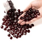 0,9 kg Koyu Kırmızı Cam Mermerler, Mini Düz Cam Boncuklar ~ Vazo Dolgu Maddeleri için 150 ADET, Çiçekli Alt Mancala Taşları Çakıl Taşları Masa Akvaryum için Balık Tankı Kayaları, Ev Dekoru Sanat El