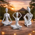09cm-18cm ebatlarında kırılmaz polyester,3 lü yoga yapan kızlar biblosu a-1008