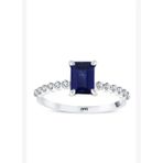 1.06 Karat Zümrüt Kesim Safir Pırlanta Yüzük