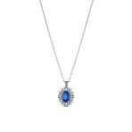 1.09 Karat Pırlanta Safir Kolye