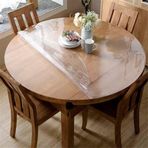 1.0mm Şeffaf PVC Yuvarlak Masa Örtüsü Şeffaf Yemek Masası Örtüsü Su Geçirmez Masa Pedi 65CM Yumuşak Cam Masa Koruyucu Mutfak ve Yemek Odası için İdeal