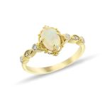 1.11 Karat Pırlantalı Opal Taşlı Vintage Yüzük
