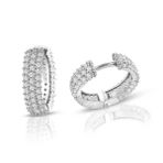 1.20 ct Üç Sıra Pırlanta Tamtur Halka Küpe