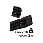 1.5 kg x 2 Adet El Ayak Ağırlığı Seti Kum Torbası Kas Bilek Ağırlık 1 Çift - Siyah