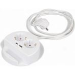 1.5 Metre Grup Priz – 2 USB + 1 Type-C Girişli, Telefon Standlı, Çoklu Priz - Beyaz