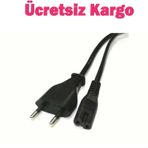 1.5 Metre Teyp 220 Volt Power Güç Kablosu (2 PİN Teyp Fişi Çift Oluklu )